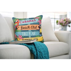 Liora Manne Illusions Multicolored Summer Signs Polyester Throw Pillow 6 in. H X 18 in. W X 18 in. L