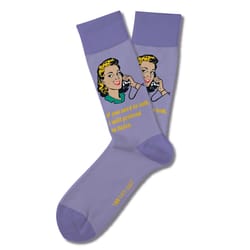 Two Left Feet Unisex Need To Talk M/L Novelty Socks Purple