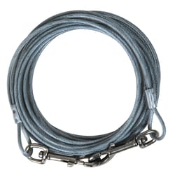 Aspen Pet Gray Plastic Coated Cable Dog Cable Tie-Out Medium