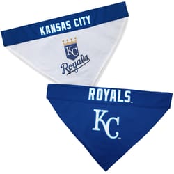 Pets First Blue/White Kansas City Royals Cotton/Nylon Dog Collar Bandana Large/X-Large