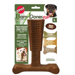 Spot Bam-bones Plus Brown Bamboo Fibers Beef Bone Pet Toy Large 1 pk