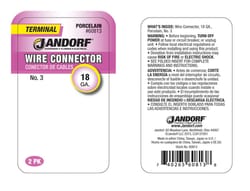 Jandorf 18 Ga. Insulated Wire Terminal Connectors White 2 pk