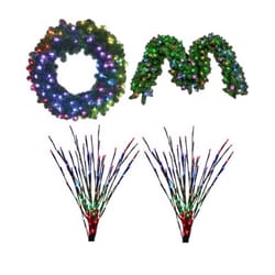 Celebrations Platinum Brilliant LED Prelit RGBW Entryway Kit Wreath