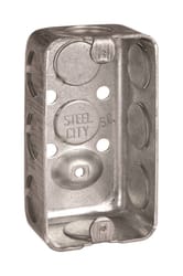 Steel City 4 in. Rectangle Galvanized Steel 1 gang Utility Handy Box Silver