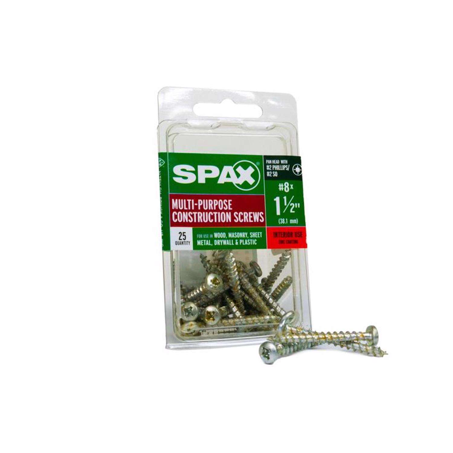 SPAX MultiMaterial No. 8 in. X 11/2 in. L Phillips/Square Pan Head