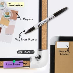 Bazic Products 17 in. H X 23 in. W Self-Adhesive Magnetic Dry Erase Board