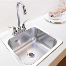 Kindred Creemore Stainless Steel Top Mount 15 in. W X 15 in. L Single Bowl Bar Sink