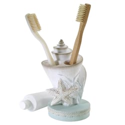 Avanti Linens Farmhouse Shell Multicolored Plastic Toothbrush Holder