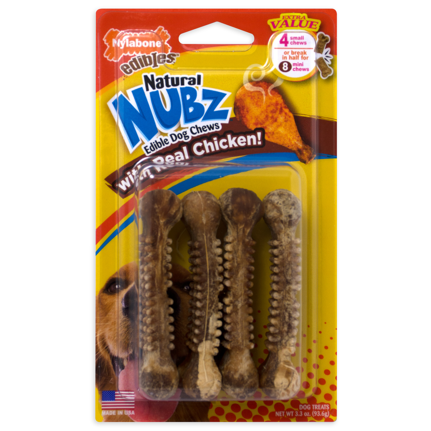 Photos - Other interior and decor Nylabone Nubz Chicken Chews For Dogs 3.3 oz 4 pk NEN201VP4W 