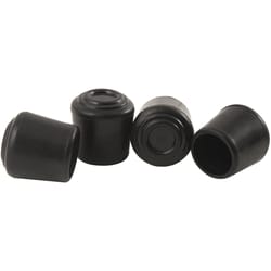 Softtouch Rubber Leg Tip Black Round 7/8 in. W X 7/8 in. L 4 pk