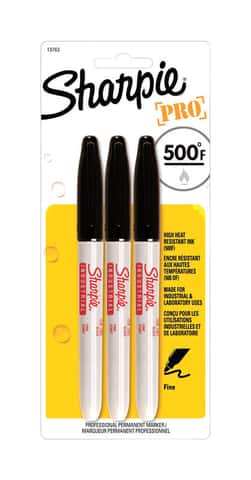 Sharpie Fine Tip Permanent Marker, Stainless Steel Single Marker Case, Fine Bullet Tip, Black, 5/Pack