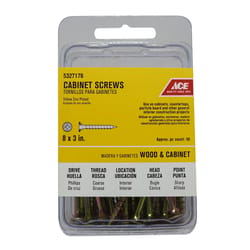 Ace No. 8 X 3 in. L Phillips Yellow Zinc Cabinet Screws 50 pk