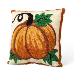Glitzhome 14 in. Fall Hooked Pumpkin Pillow