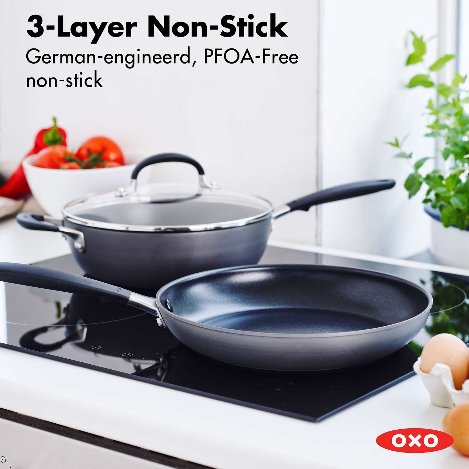 OXO Good Grips Pro 10 Frying Pan Skillet, 3-Layered German Engineered  Nonstick Coating & Reviews