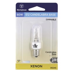 Westinghouse 60 W T3 Krypton/Xenon Single Ended Halogen Bulb E12 (Candelabra) White 1 pk