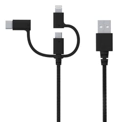 Fusebox Black Braided USB Cable For Apple iPod, iPhone, iPad 4 ft. L
