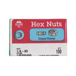 HILLMAN 1/4 in. Zinc-Plated Steel USS Hex Nut 1 pk