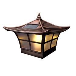 Classy Caps Copper Solar Powered 0.33 W LED Post Cap Light 1 pk