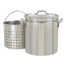 Bayou Classic Stainless Steel Grill Stockpot with Basket 24 qt 15.63 in. L X 13.25 in. W 1 pk