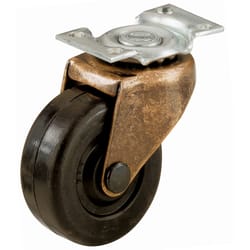 Shepherd Hardware 1-5/8 in. D Swivel Soft Rubber Caster Wheel w/Plate 70 lb 2 pk