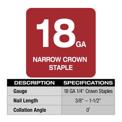 Milwaukee M18 FUEL 18 Ga. 18 Volt Brushless 1/4 in. Narrow Crown Stapler