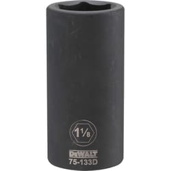 DeWalt 1-1/8 in. X 3/4 in. drive SAE 6 Point Deep Impact Socket 1 pc