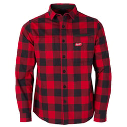 Milwaukee Gridiron L Long Sleeve Men's Collared Red Flannel Shirt