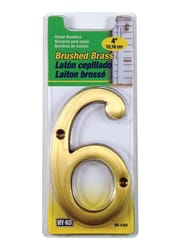 Hy-Ko 4 in. Gold Brass Nail-On Number 6 1 pc