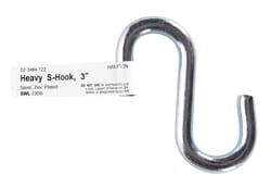 Hampton Small Zinc-Plated Silver Steel 3 in. L S-Hook 230 lb 1 pk