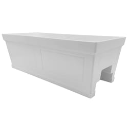 Classic Home & Garden 7.95 in. H X 10.3 in. W X 23.97 in. D Plastic Montauk Deck Rail Planter White