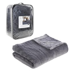 Pure Enrichment PureRelief Heated Blanket 10 settings Gray 84 in. W X 90 in. L