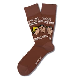 Two Left Feet Unisex Cant Convince Them M/L Novelty Socks Brown