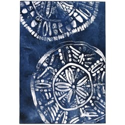 Homefires 5 ft. W X 7 ft. L Blue/White Sea Batik Polyester Area Rug