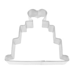 R&M International Corp 4 in. L Wedding Cake Cookie Cutter Silver 1 pc
