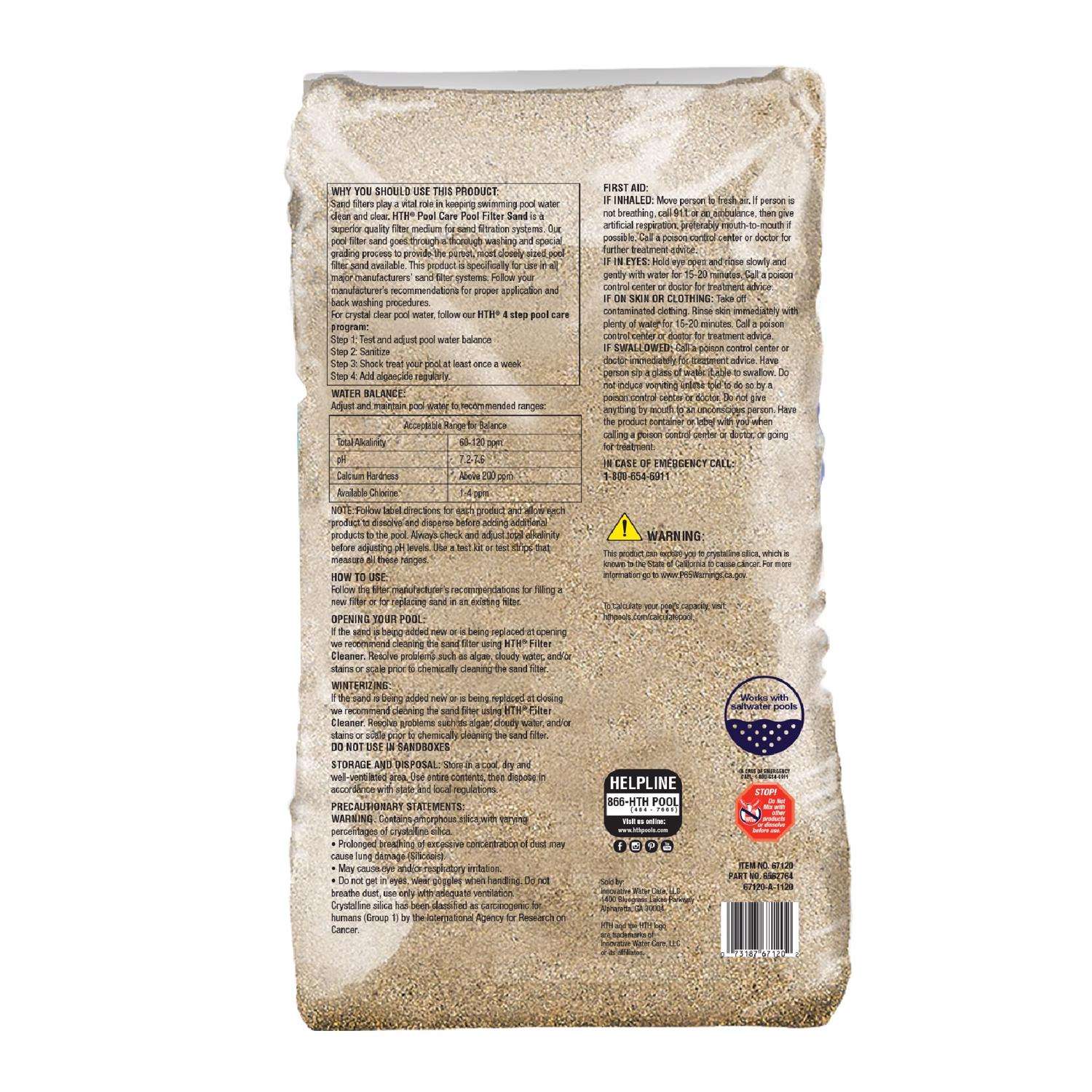 HTH Pool Care Pool Filter Sand 50 lb Mfr 67120 Ace Hardware