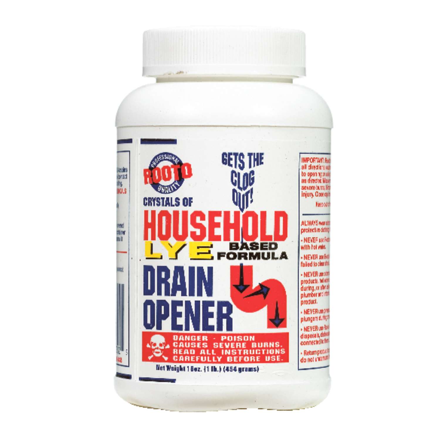 Rooto Household Lye Based Crystals Drain Opener 1 lb. Ace Hardware
