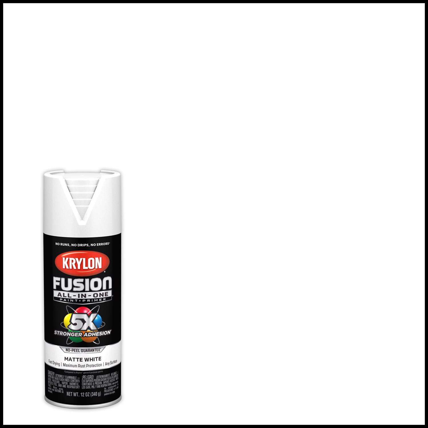 Krylon Fusion All-In-One Matte White Paint+Primer Spray Paint 12