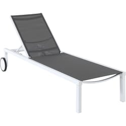 Hanover Windham White Aluminum Frame Modern Chaise Lounge