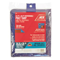 Ace 24 ft. W X 36 ft. L Medium Duty Polyethylene Tarp Blue/Brown