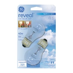 GE Reveal 40 W A15 A-Line Incandescent Bulb E26 (Medium) Bright White 2 pk