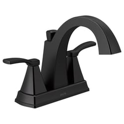 Delta Flynn Matte Black Traditional Bathroom Faucet 4 in.