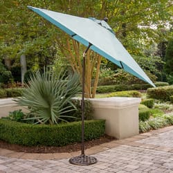 Hanover Traditions 11 ft. Tiltable Blue Market Umbrella