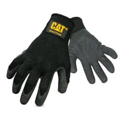 CAT Men's Indoor/Outdoor Dipped Work Gloves Black M 1 pair