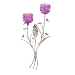 Gallery of Light 17.25 in. H X 8.5 in. L Flowering Fuschia Glass/Iron Wall Sconce