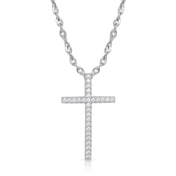 Montana Silversmiths Women's Dazzling in Faith Cross Silver Necklace Water Resistant