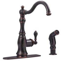 Ultra Faucets Signature One Handle Oil Rubbed Bronze Kitchen Faucet Side Sprayer Included
