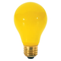 Satco 60 W A19 A-Line Incandescent Bulb E26 (Medium) Yellow 2 pk