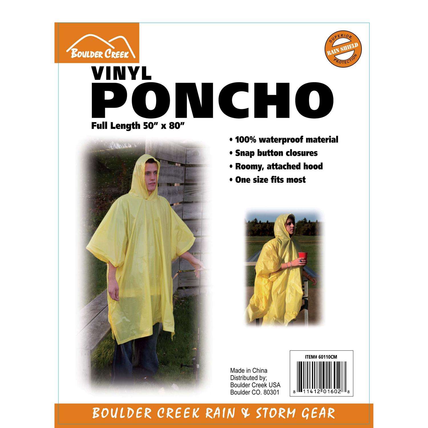 Boulder Creek Yellow Vinyl Rain Poncho - Ace Hardware