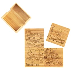 Totally Bamboo Black/Natural Bamboo Coaster Puzzle Set