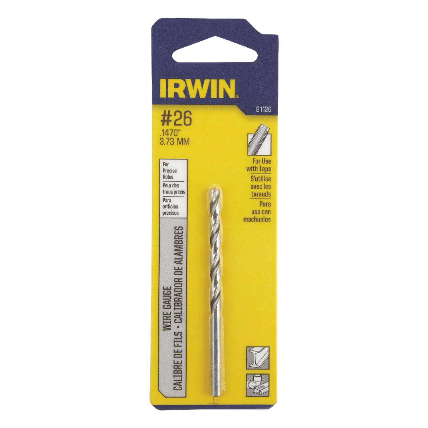 Irwin #26 X in. L High Speed Steel Jobber Length Wire Gauge Bit Straight  Shank pk Ace Hardware